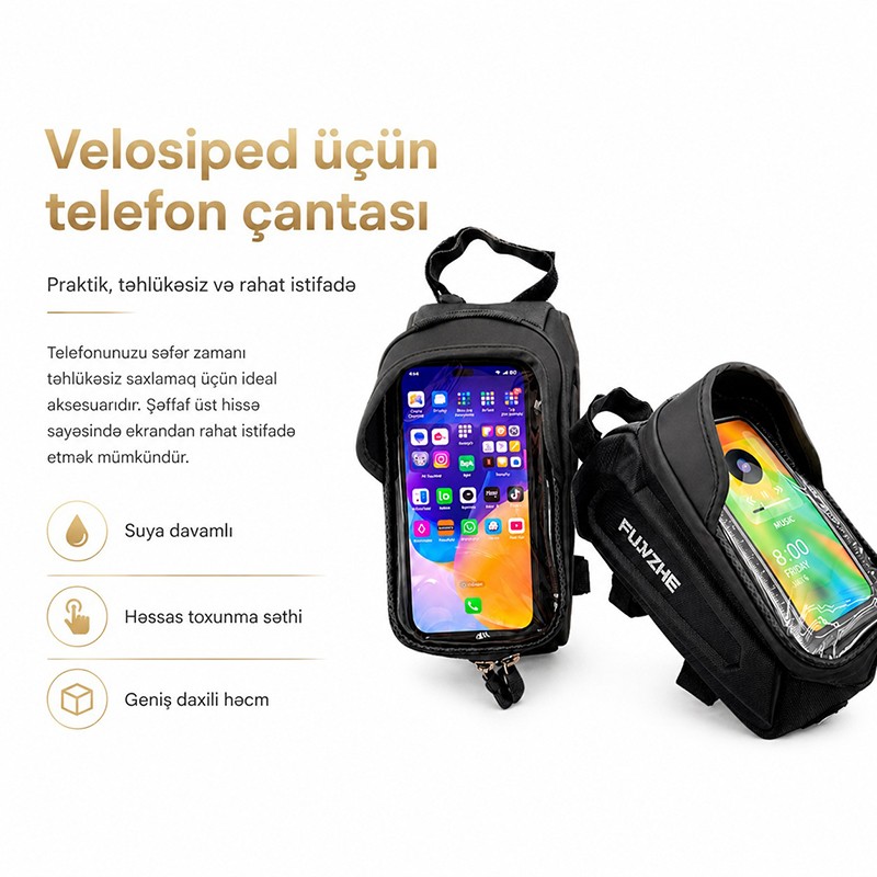 Velosiped üçün telefon tutacağı çanta